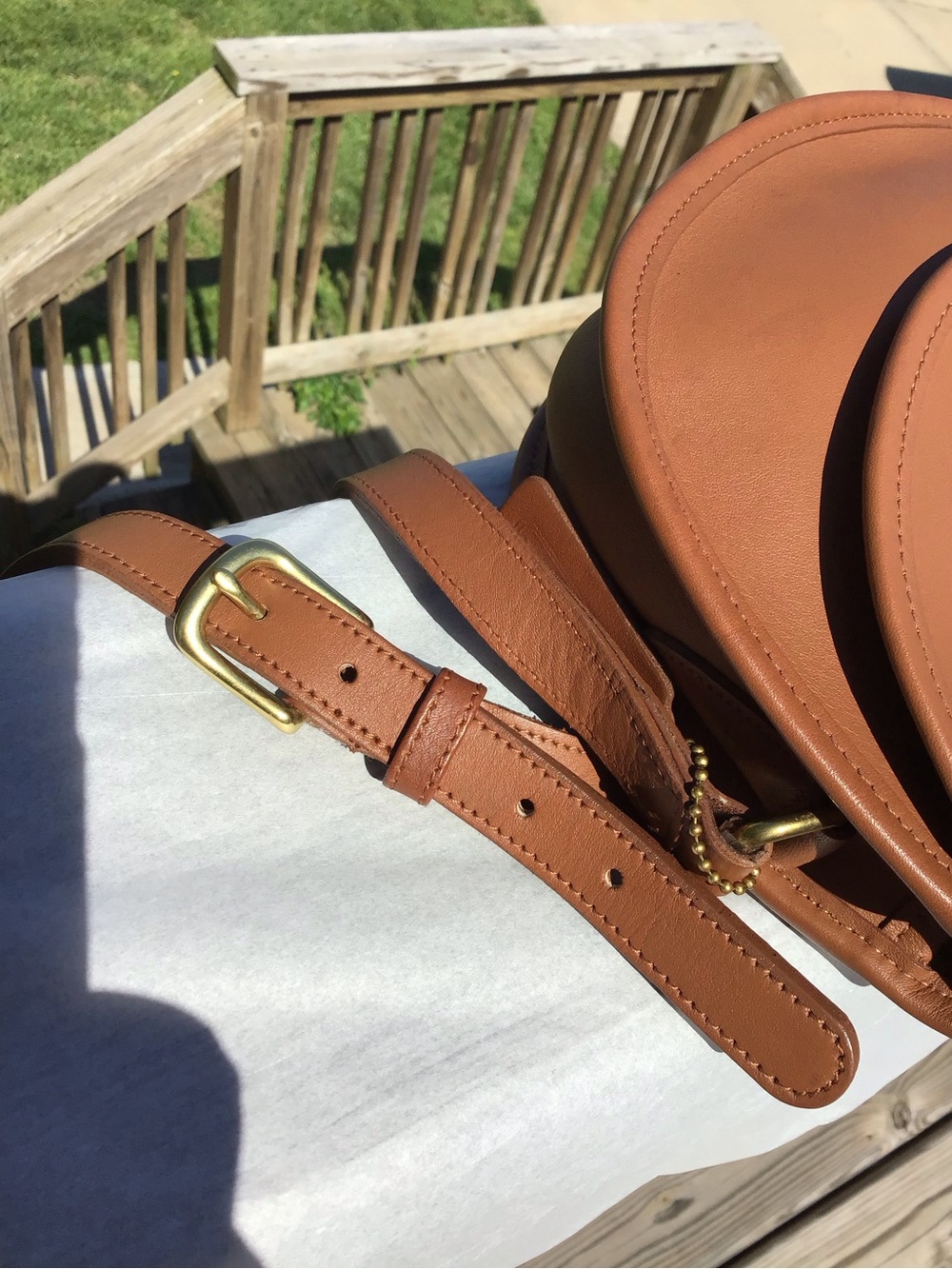 Vintage Coach British Tan Watson Crossbody Bag 9981 - Picture 8 of 15